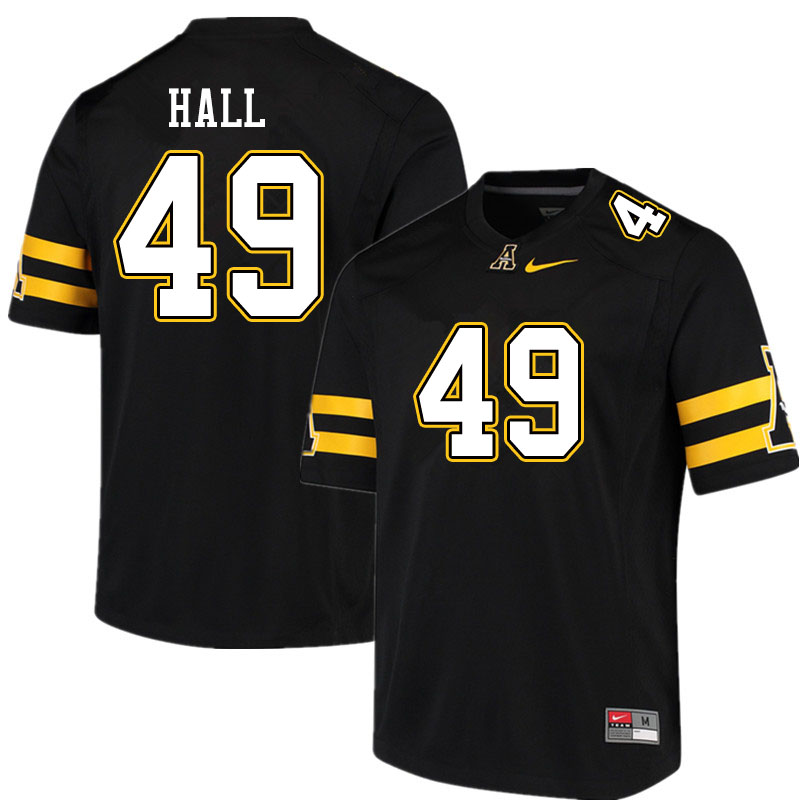 Men #49 Blythe Hall Appalachian State Mountaineers College Football Jerseys Sale-Black